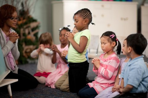 Children in a religious program